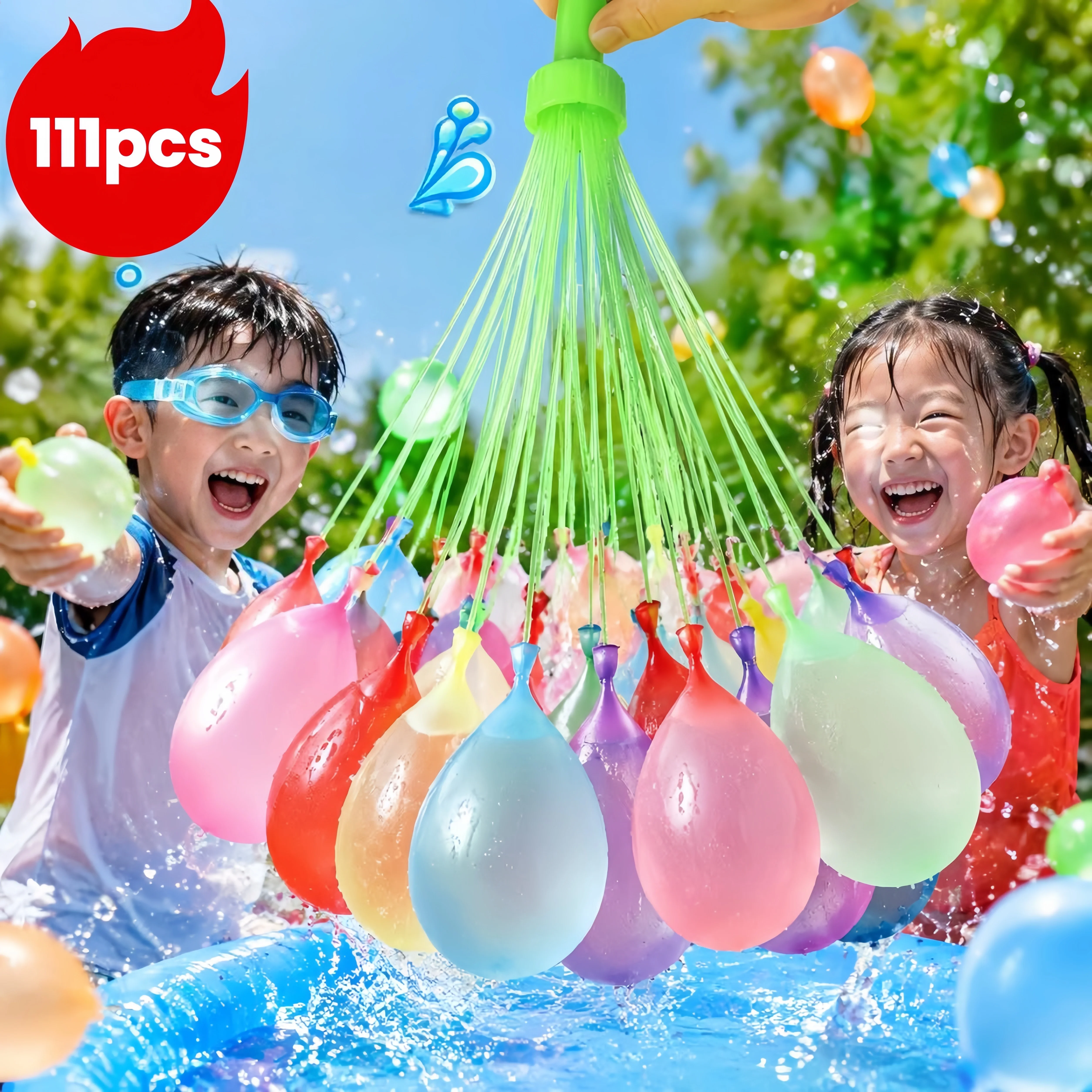 111PCS/Bag Water Balloons Funny Outdoor Team Toy Water Balloons Pool Party Toys Balloon Bundle Water Balloons Novelty Toys