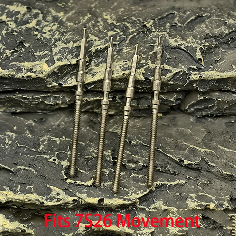 2PCS/4PCS 7S26 Stainless Steel Crown Movement Crown Stem Fits For 7S26 Automatic Mechanical Movement Stem Repair Parts