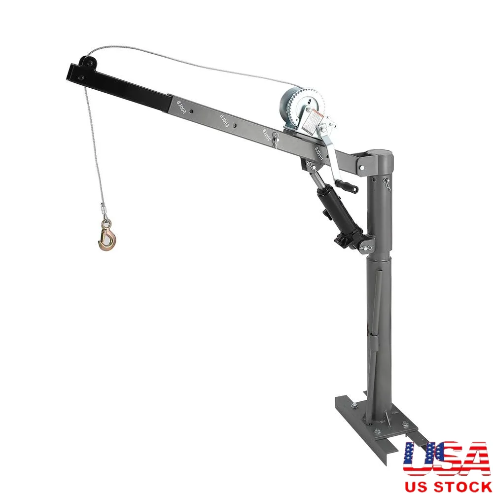 Truck Crane Hoist 1000 lbs Capacity Four Options 500/600/800/1000 lbs Lifting Hydraulic Hitch Mount Pickup Crane Heavy Goods