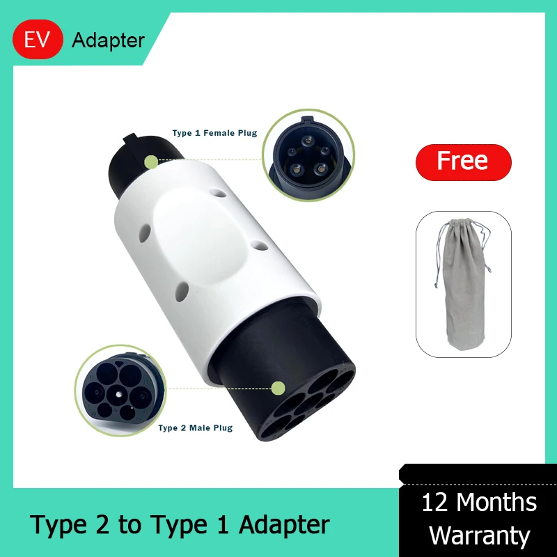 

16A 32A 250V 220V AC AMP Type 2 IEC 62196-2 Female EV Plug To Type 1 J1772 EV Charger Adapter For Electric Vehicle Charging