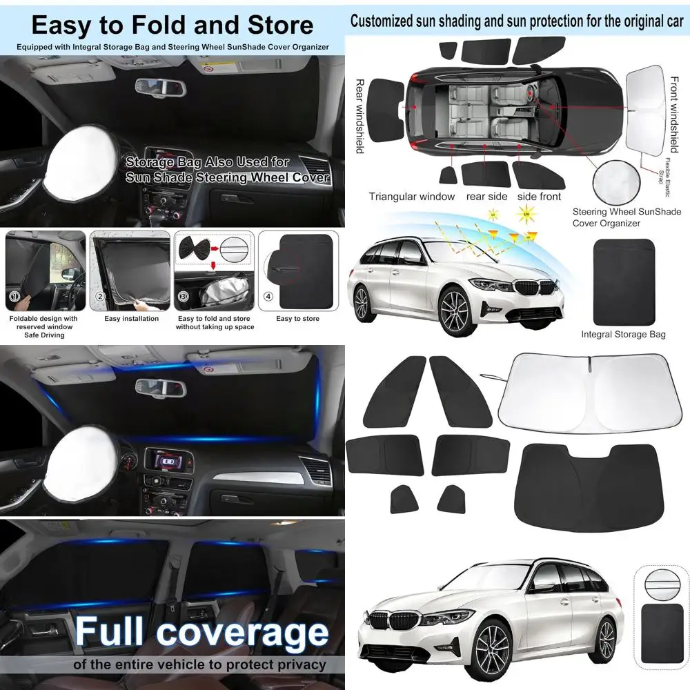 

BMW 3 Series 2013-2018 Side & Rear Window Shades for UV Protection and Privacy