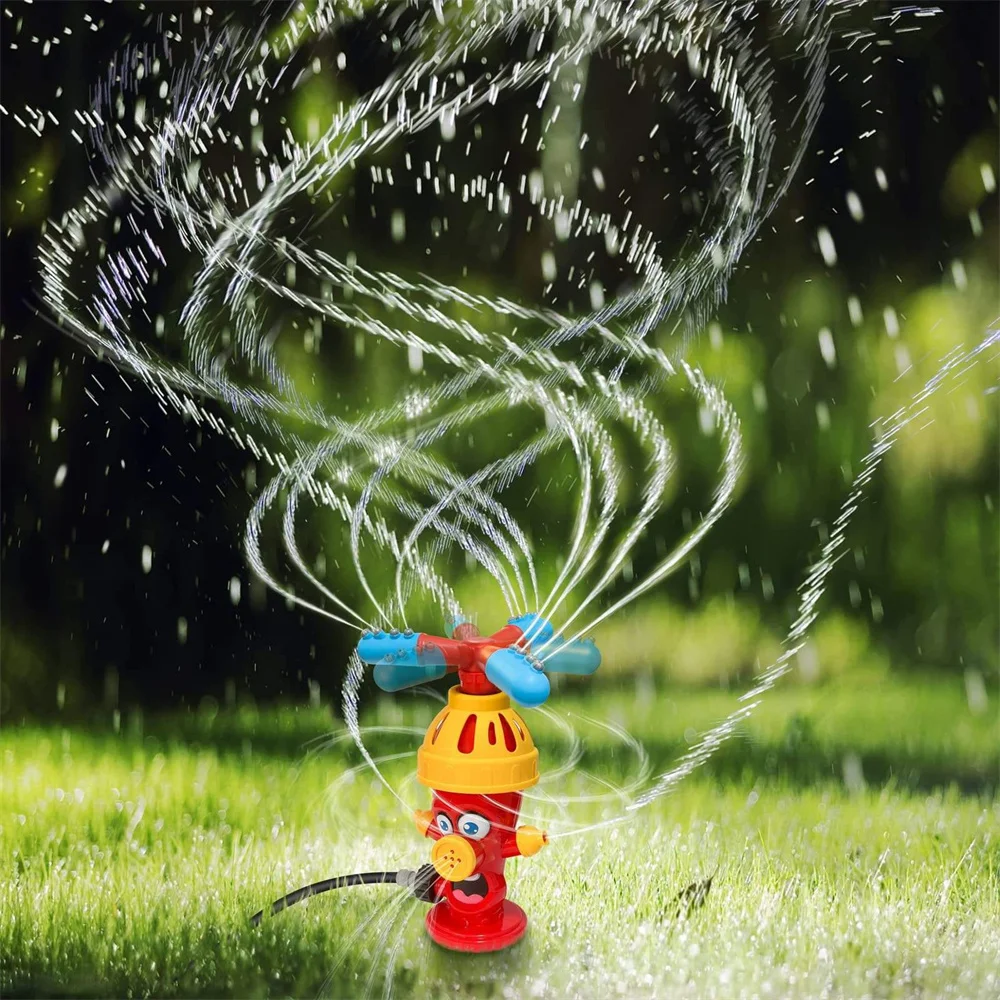 

Fire Hydrant Rotating Water Sprinkler - Automatic 360° Spray Nozzle for Outdoor Garden, Yard Cooling & Kids Water Play Toy