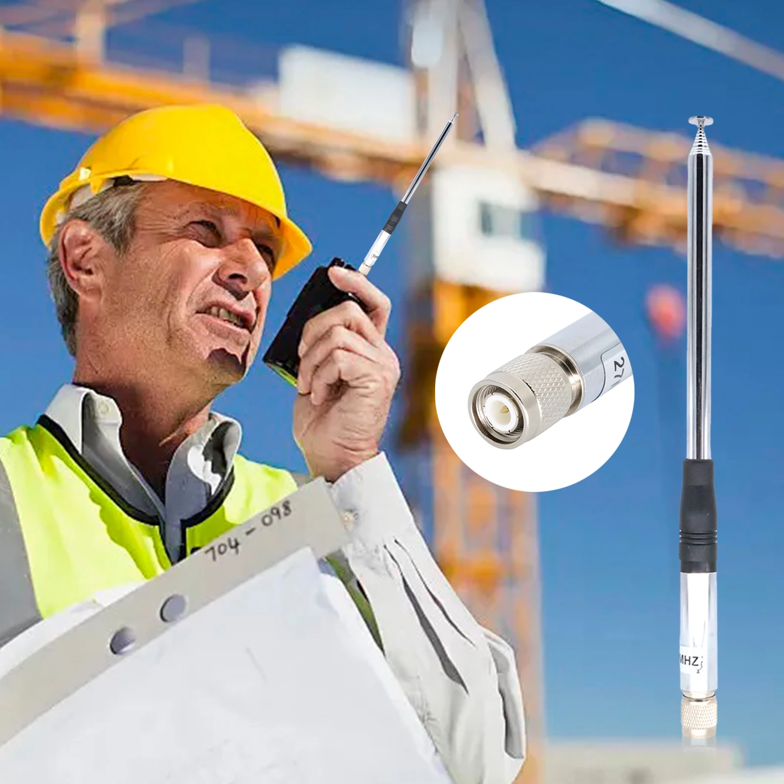 27 MHz 9 Zoll bis 51 Zoll Teleskop-/Stabantennen TNC-Anschluss CB-Radioantenne für CB-Hand-/tragbares Radio