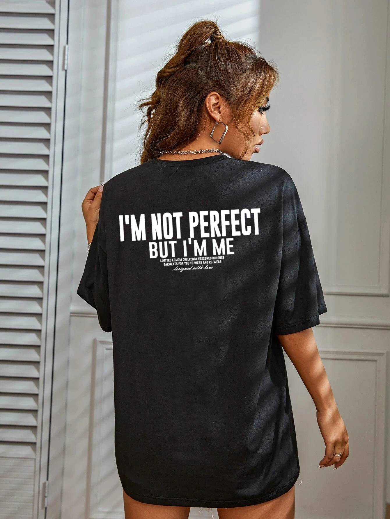 Letter Print T-shirt, Casual Short Sleeve Top For Spring & Summer, OverSize Women\'s Clothing