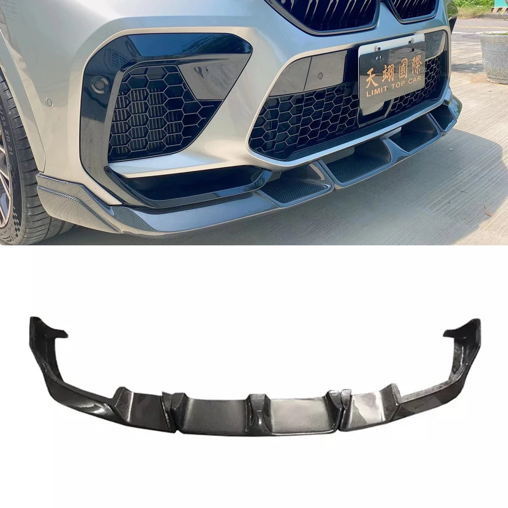 Wholesale LD Style High Quality Carbon Fiber Front Lip Body Kit for BMW X6M F96 Easy Installation Front Bumper Lip Bodykit