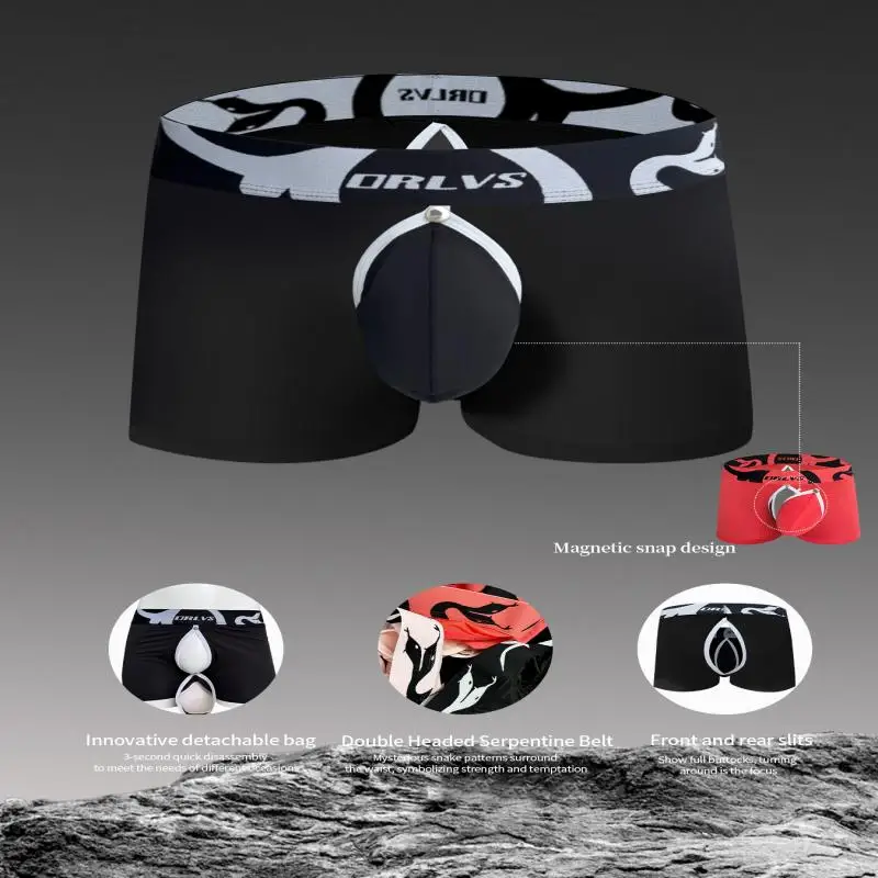 

Modal Men's Boxer Briefs Removable Pouch Front and Back Open-Crotch Cutouts Slim-Fit & Butt-Lifting Breathable Boxer Briefs