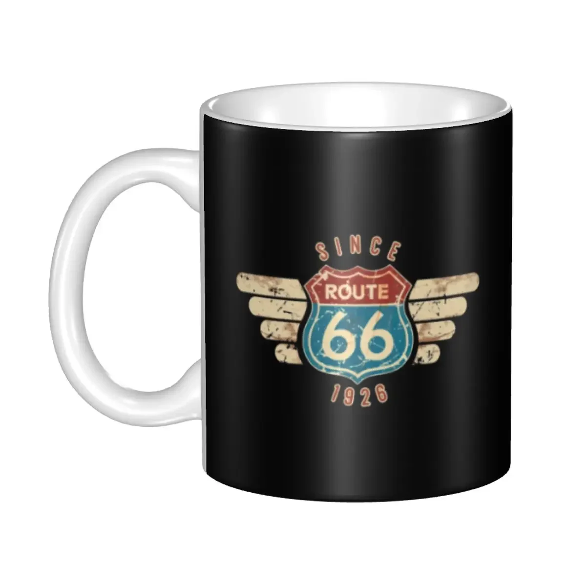 Route 66 Mother Road Coffee Mug DIY Personalized Motorcycle Ceramic Mug Creative Gift