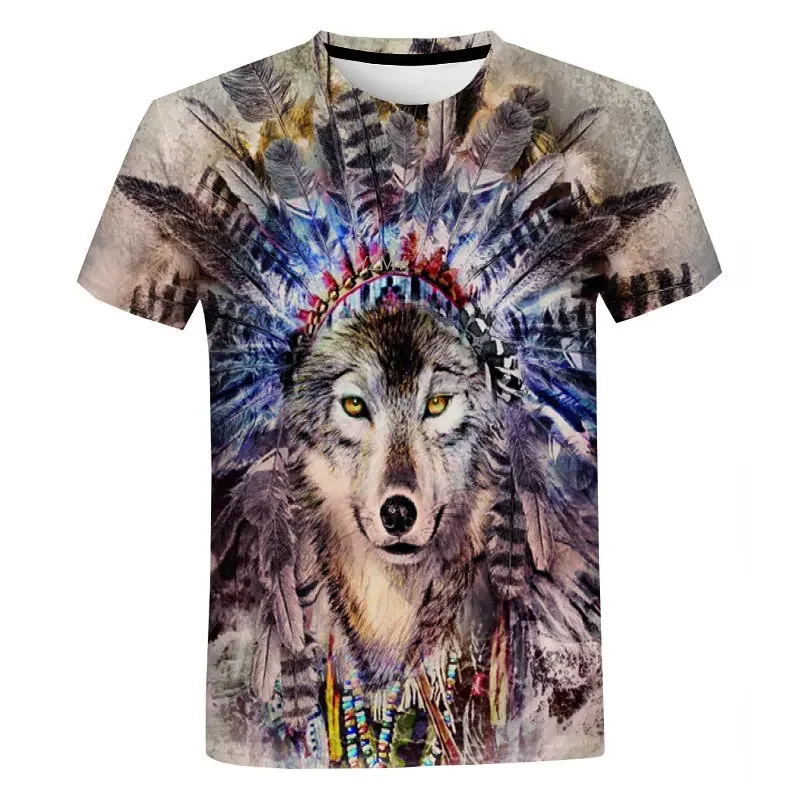 Summer Apparel Wolf Graphic 3d T Shirt Fashion Ladies T-Shirts Harajuku Y2k Streetwear Women\'s Short Sleeve Tops