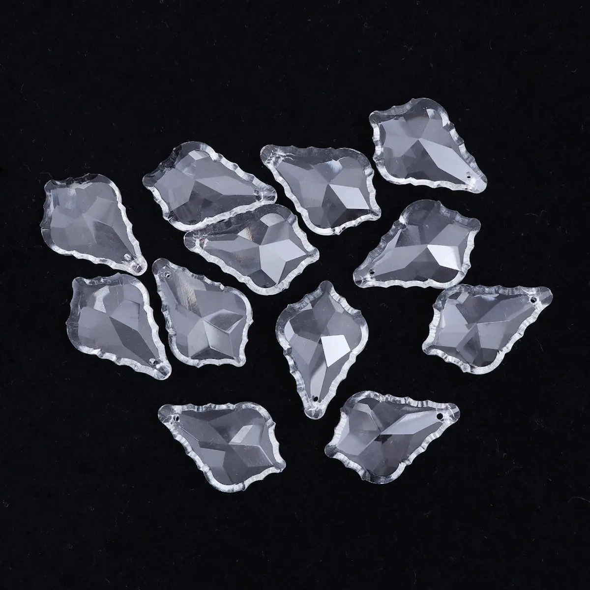 

12Pcs Clear Glass Crystal Maple Leaf Chandelier Prisms Pendants 38Mm Hanging Wedding Display Curtain Decoration