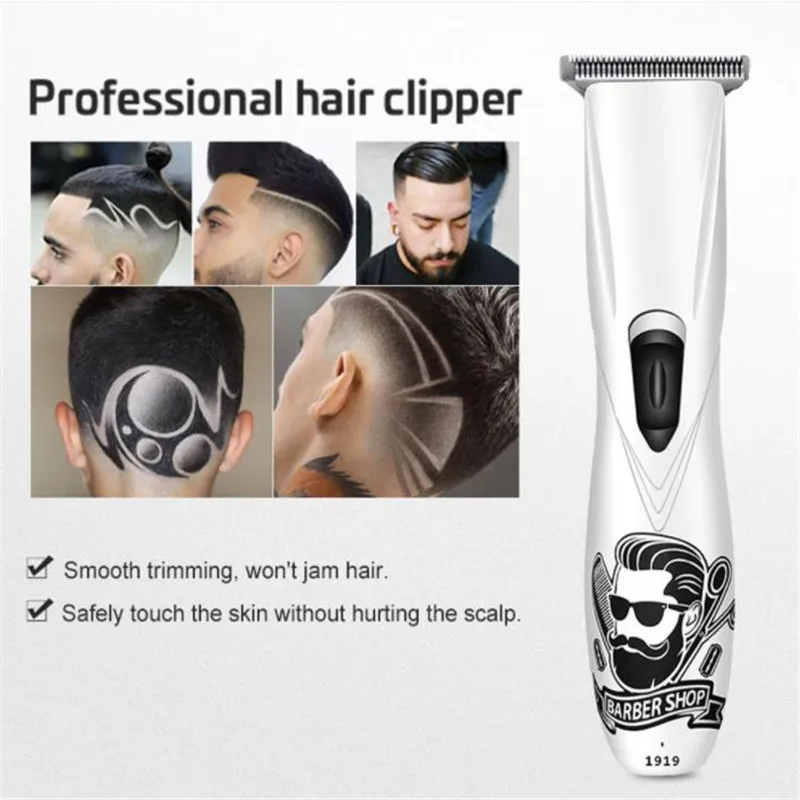 Electric Bald Head Clipper Zero Gap Cutter Fade Hairline Lettering Style Trimmer For Men Barber Shop Hairdress Haircut Machine