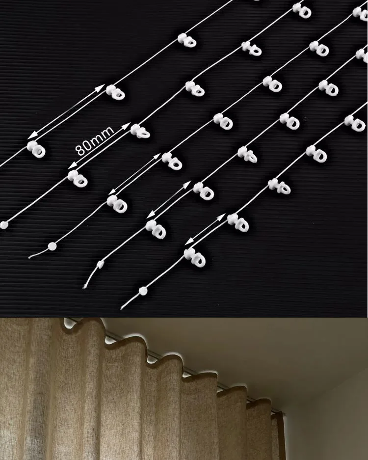 Silent S Fold Wave Curtain Track Pulley System Rail Line Runner Kabelrad Rollenhaken für Heimdekoration – Detail 7