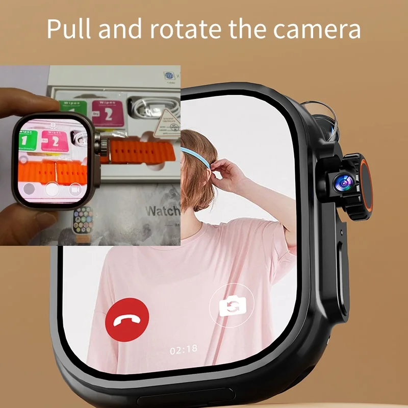 2025 Novo relógio inteligente DW100 S10 Ultra 3 Android 10.0 180 °   Câmera rotativa de pressão arterial GPS WIFI 2,29 polegadas Amoled Smartwatch 256GB