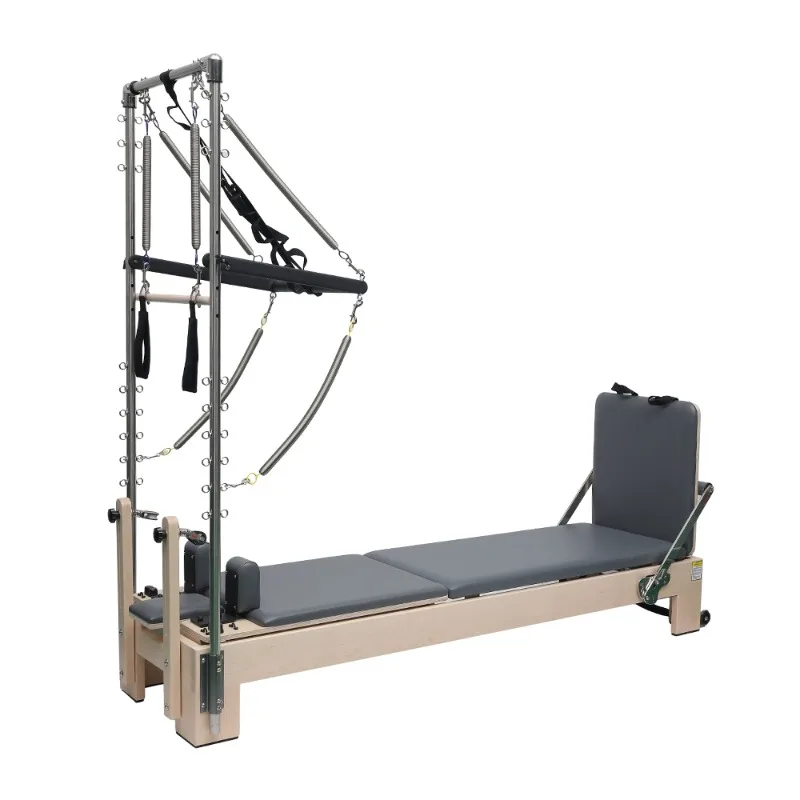 

YTYIN High Quality Wood Pilates Reformer with Half Tower/Trapeze for Professional Studios