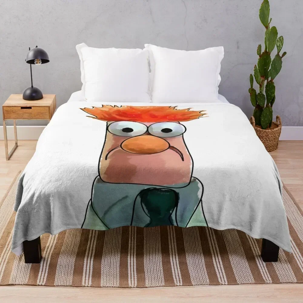 Original Beaker Sketch Throw Blanket Nap Bed linens manga Blankets