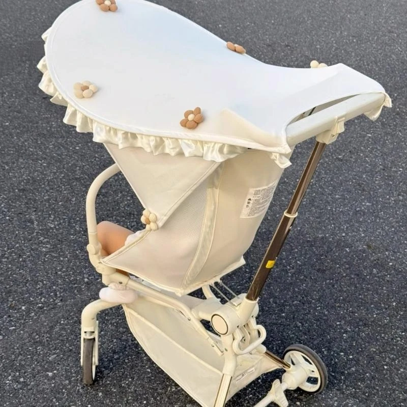 J15U Flower Charm Baby Strollers Sunshade Umbrella Cart Cover Enjoy Full Protections
