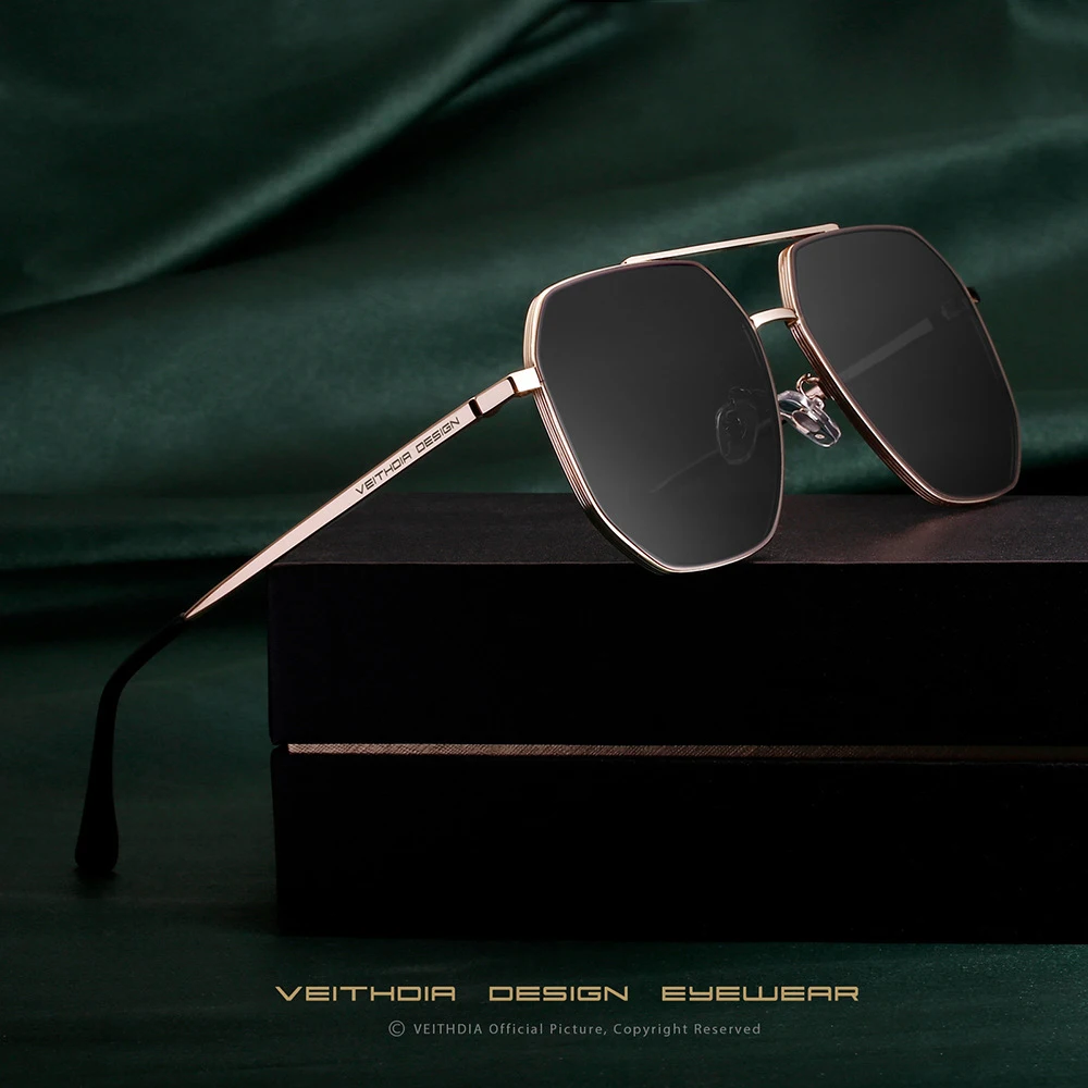 VEITHDIA Photochromic Mirror Polarized UV400 Lens Sunglasses Fishing Outdoor Driving Eyewear Vintage Sun Glasses For Male V82S58
