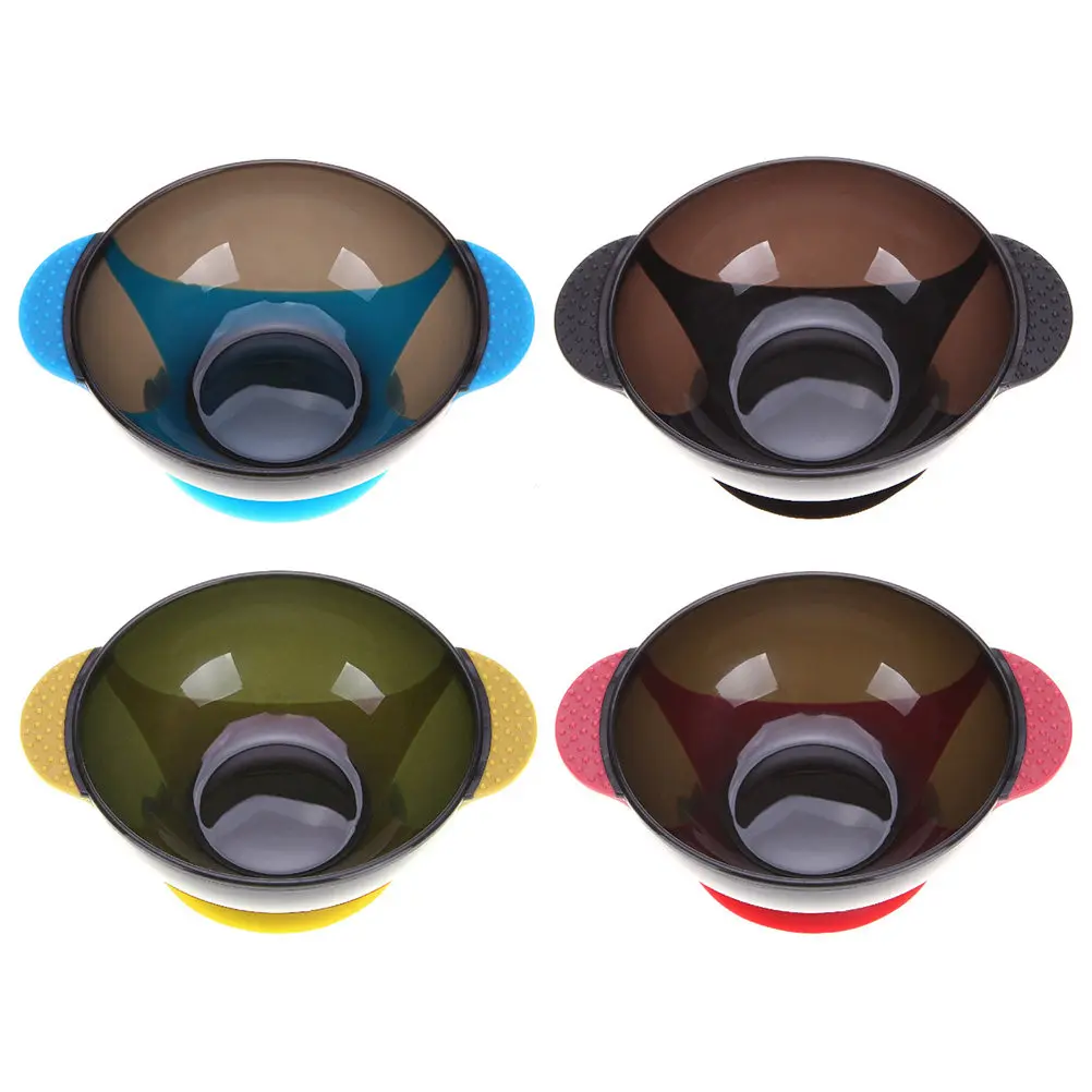 

4Pcs Hair Dye Bowls Silicone Anti-Tilt Suction Cup Color Mixing Bowls Stable Grip Hair Styling Tools for Salon