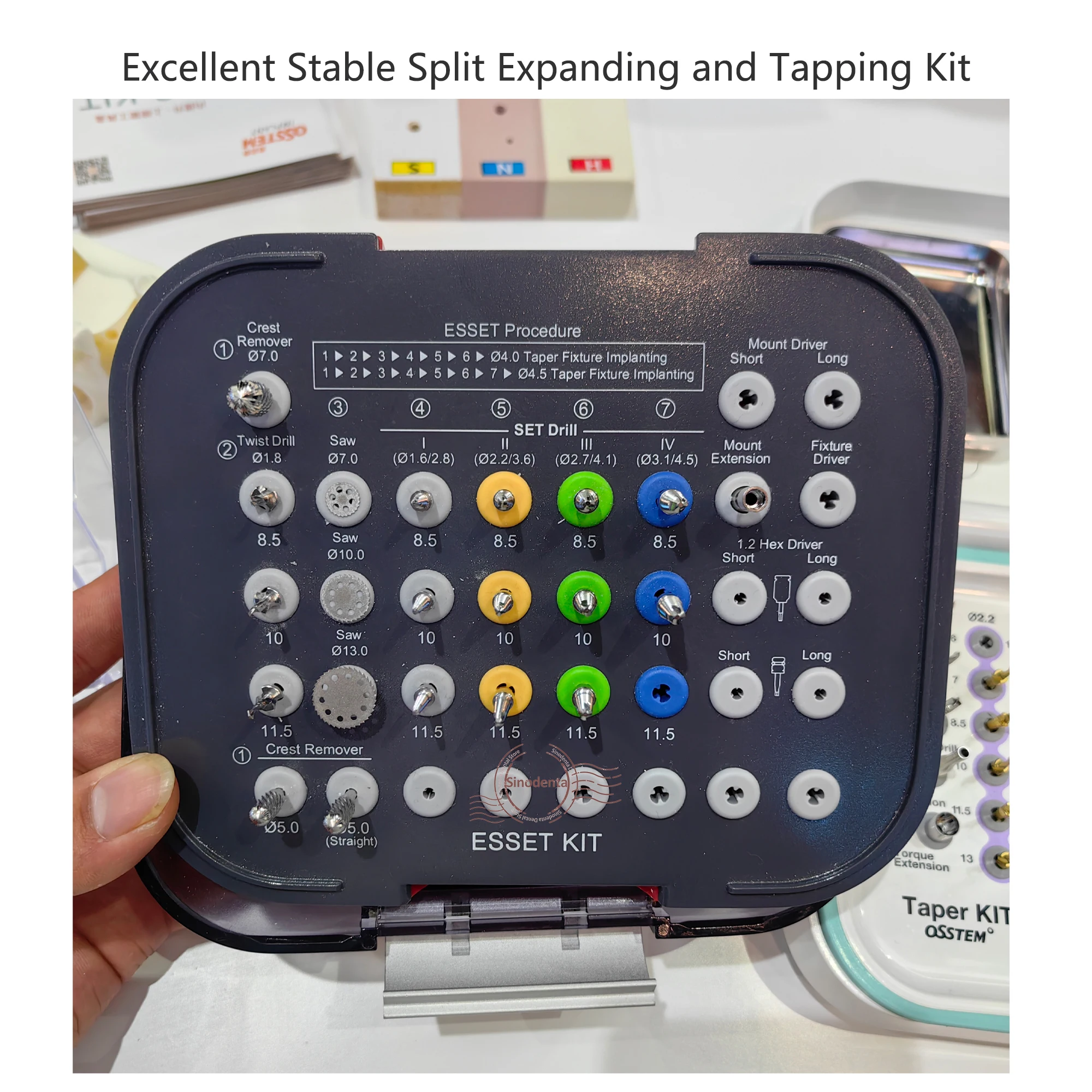 Dental New Implant Surgical OSST ESSET Kit Excellent Stable Split Expanding and Tapping Kit for Stable Bone Implant Surgery Used