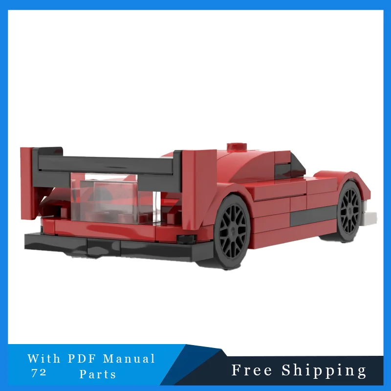 حار 72 قطعة المدمجة سرعة حمراء سيارة رياضية وحدات اللبنات نموذج لتعليم الأطفال لتقوم بها بنفسك تجميع لعبة هدايا عيد الميلاد عيد الميلاد #2
