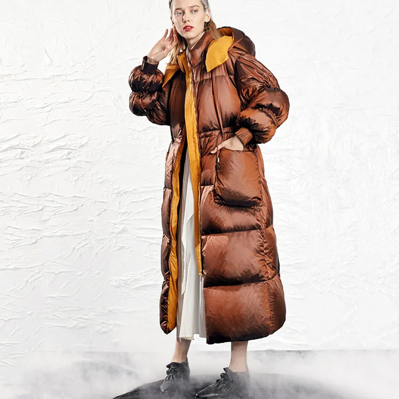 Mantel Hochwertige Damen-Daunenjacke mit Kapuze, 2025, neuer Winter, 90 weiße Entendaunen, warm, locker, wasserdicht, Damen-Daunenjacke H671