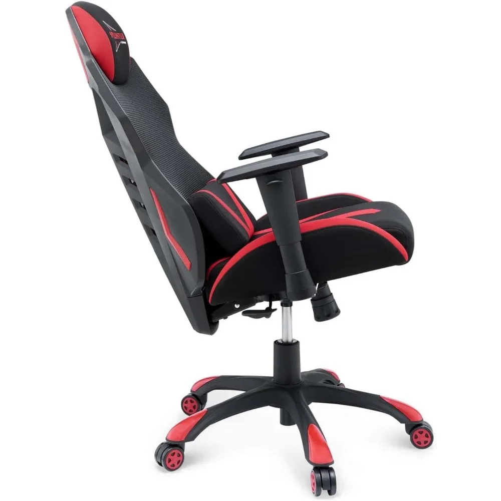 كرسي مكتب كمبيوتر للألعاب شبكي مريح من Modway Speedster باللون الأسود والأحمر