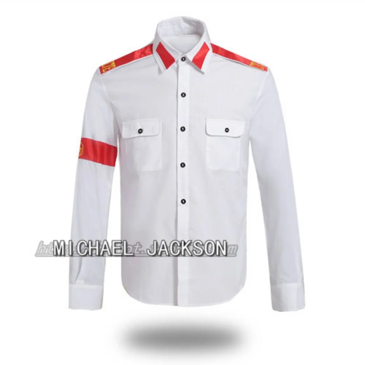 Michael Jackson CTE Anti-war Armband Embroidery Outwear Black Red White Color Imitation Shirt