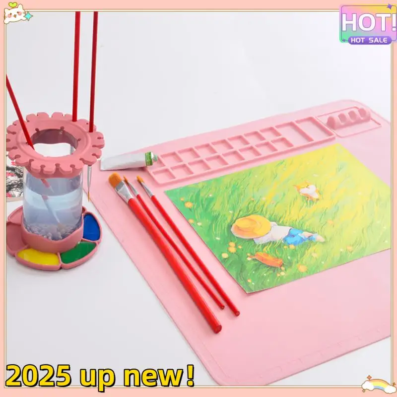

Washable Silicone Craft Graffiti Painting Mat DIY Silicone Painting Scrubbable Pigment Palette Painting Pad Blue Durable
