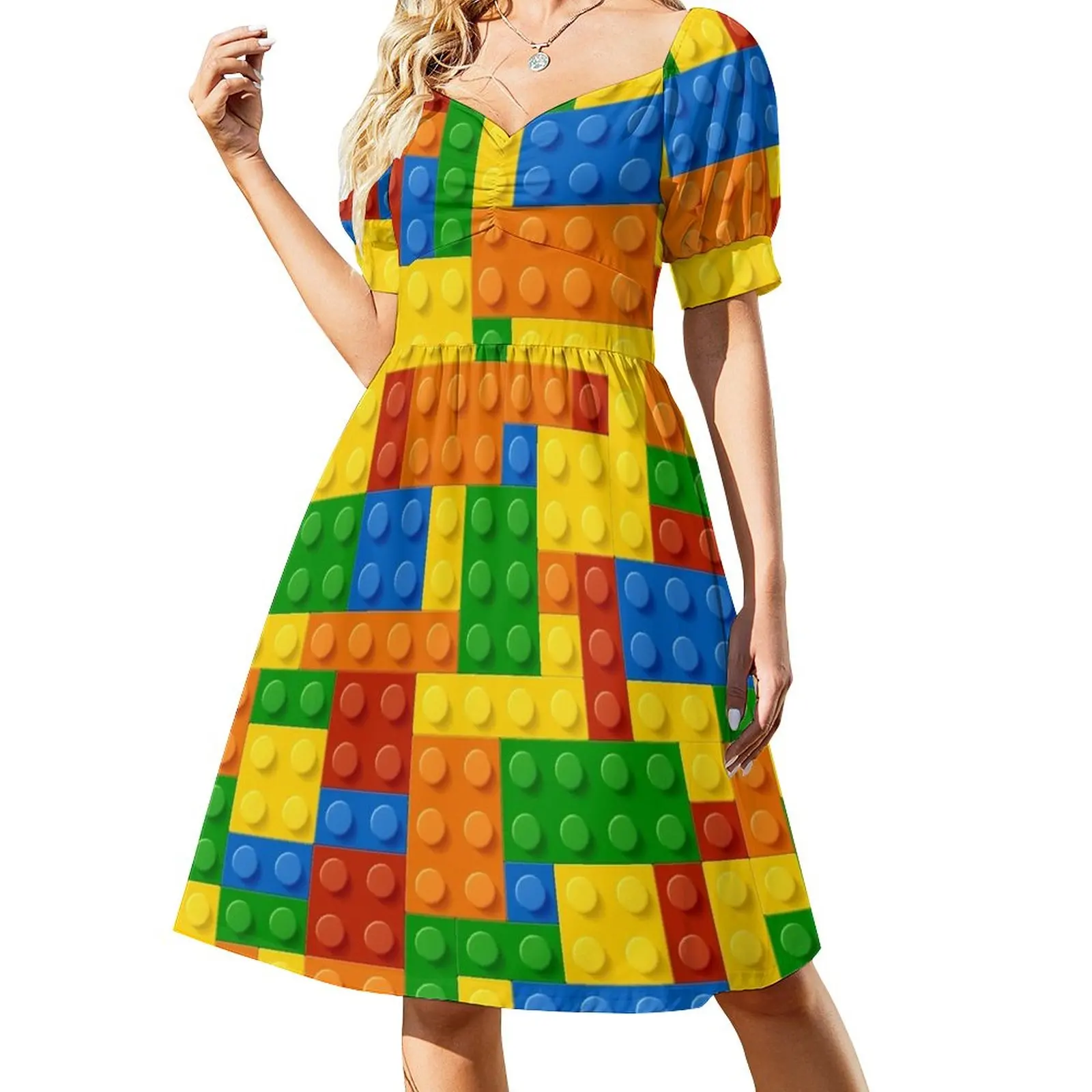 

Building Blocks Construction Brick Sleeveless Dress women dress