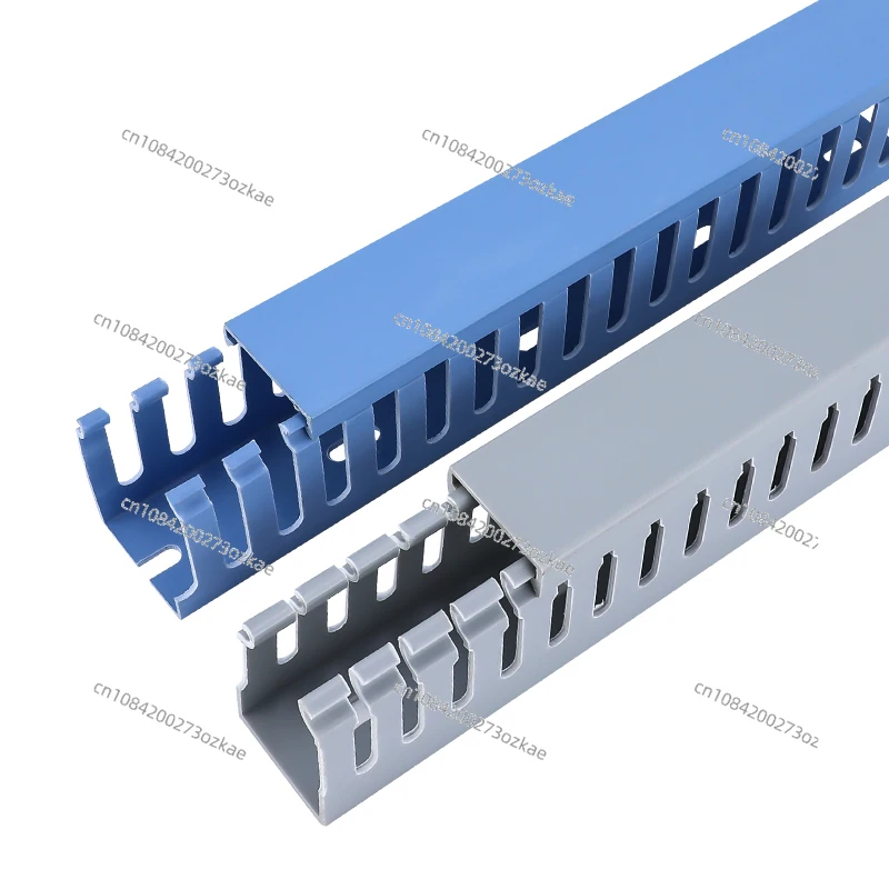 PvcTrunking Cable Distribution Cabinet Box Trunking Flame Retardant U-Shaped Gray Line Wiring Duct Open-Mounted Plastic Trunking