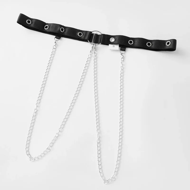 Женский комплект нижнего белья с вырезом, металлическое кольцо, цепочка с лямкой на шее, мини-кожаное платье Babydoll со стрингами, комплект из 2 предметов