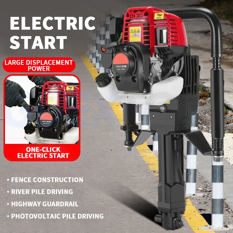 

258cc Gas-Powered T Post Driver 4-Stroke Engine Gasoline Fence Piling Pounder Steel Pipe Wooden Pile Triangular Pile Machine