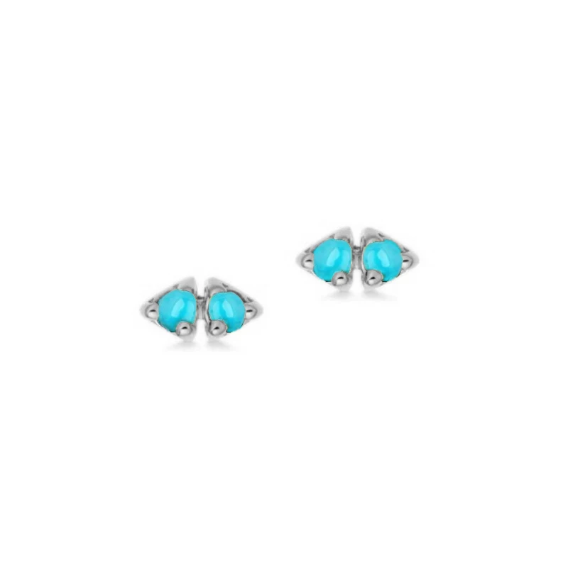 Wholesale simple small Turquoise Blue Zircon Earring New Fashion Jewelry Geometric Stud Earrings Piercing Cartilage Earring Gift