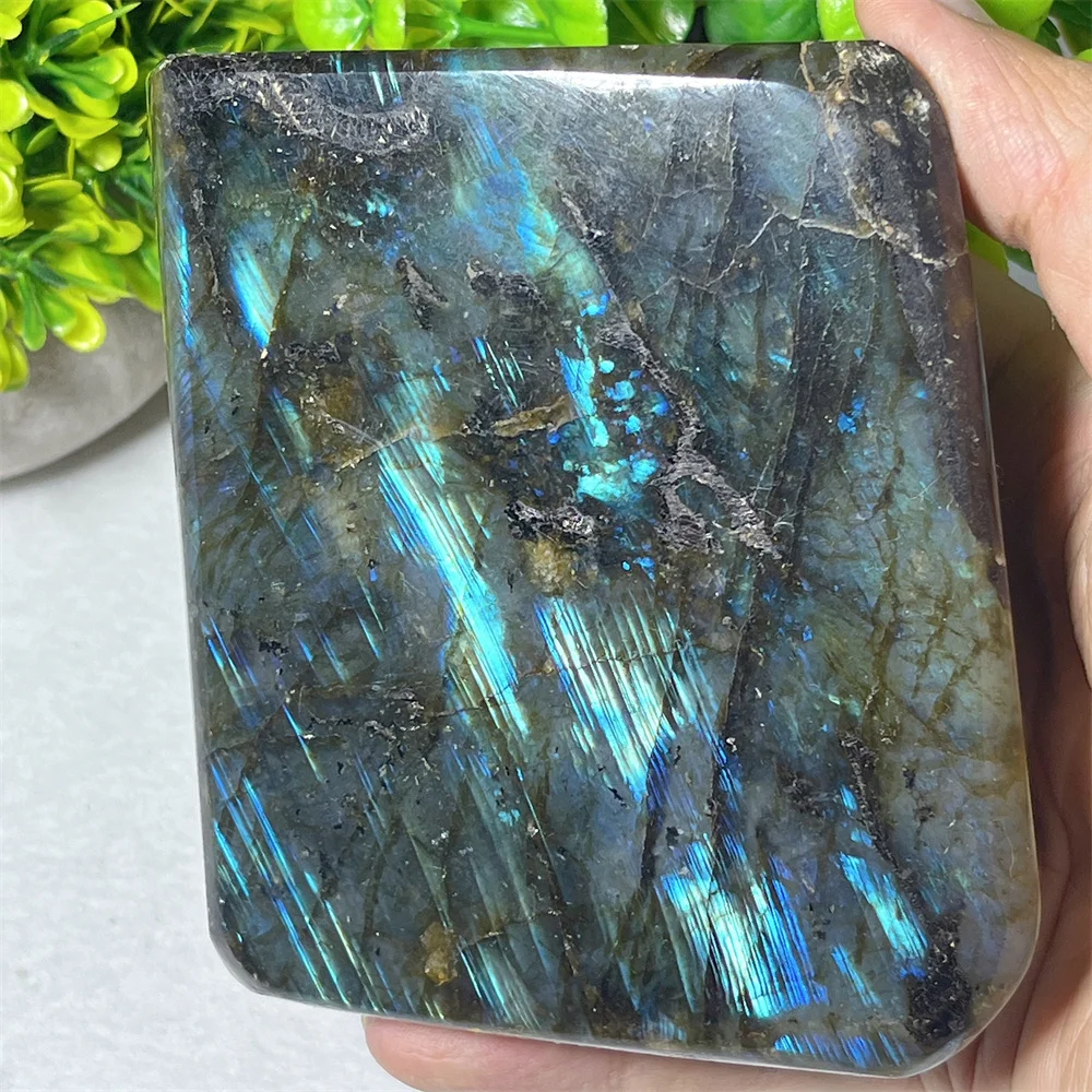 Crystal Natural Palm Quartz Stone Free Form Labradorite Rainbow Healing Gemstone Mineral Decoration Energy Room Gift Home