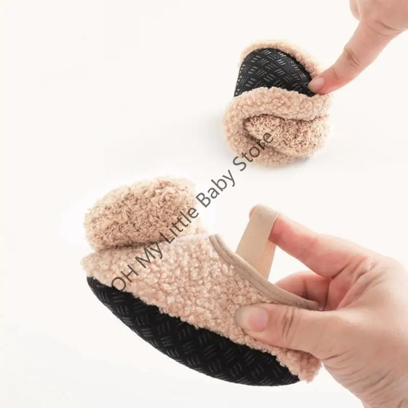 

M76C 1 пара детских прогулочных туфель с мультяшным медведем, домашние детские напольные носки, утолщенная обувь