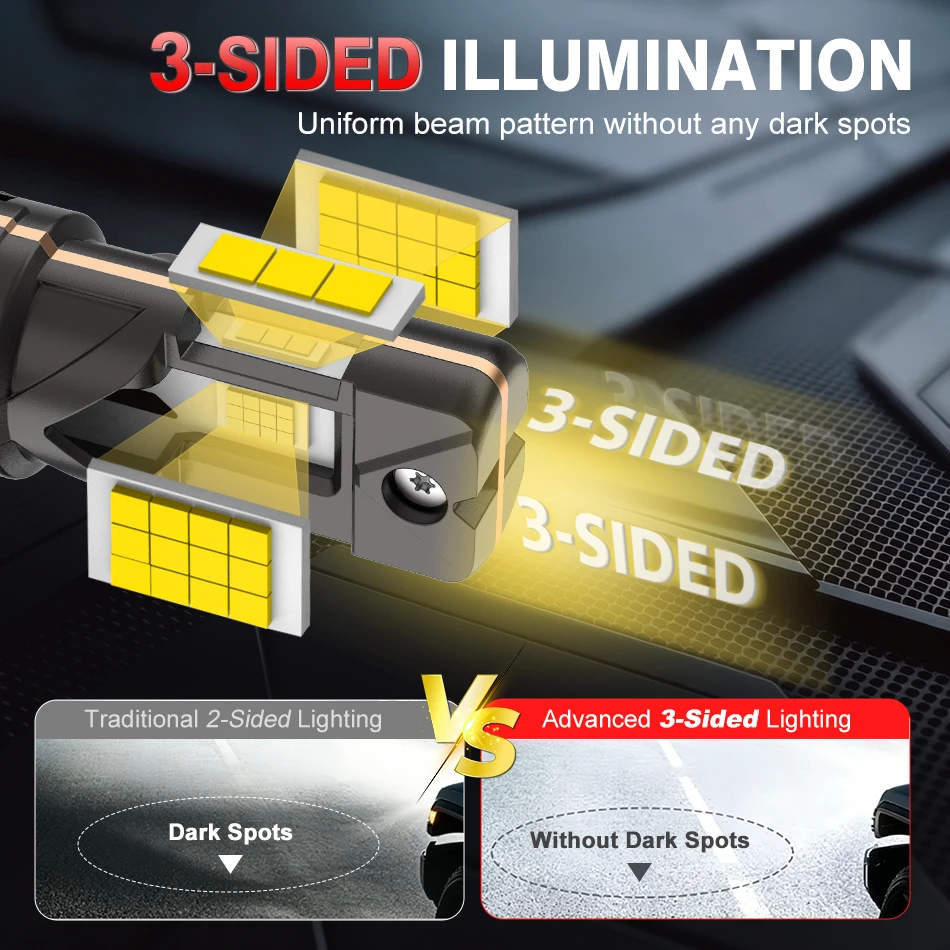 2x Three Sides Light H7 H4 LED High Power For Car Headlight H4 LED Hi/Low Beam Turbo Fan Automotivo Lamp 12V 6000K Bulbs 30000LM