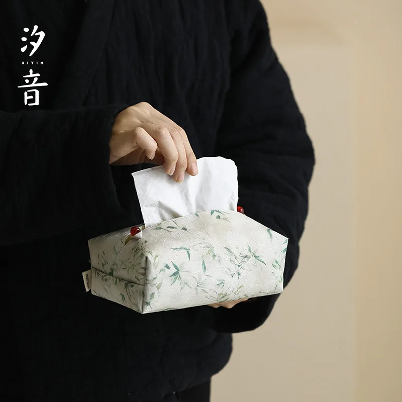 

LH new Chinese brocade fabric tissue box living room car tissue storage box cloth bag