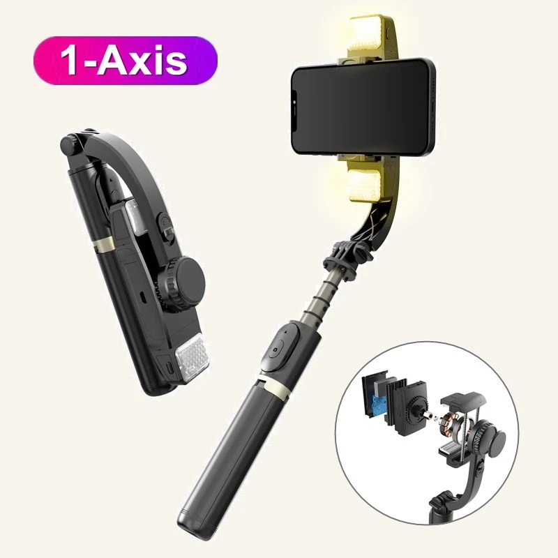 

1-Axis Anti Shake Gimbal Stabilizer Wireless Phone Selfie Stick Extended Tripod with Remote Shutter for Android IOS Cellphone