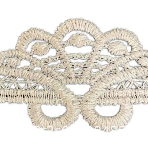 vendita all'ingrosso accessori in pizzo largo 3,2 cm, accessori in pizzo solubile in acqua, accessori di abbigliamento, tende, decorazione gonna