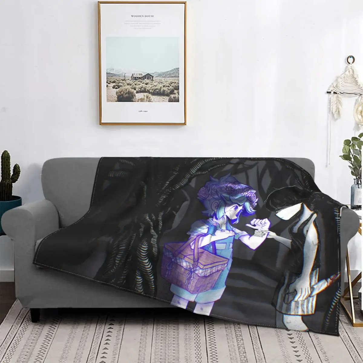 Basil Psychological Horror Game Blankets Velvet Summer Air Conditioning Omori Warm Throw Blanket for Home Couch Quilt