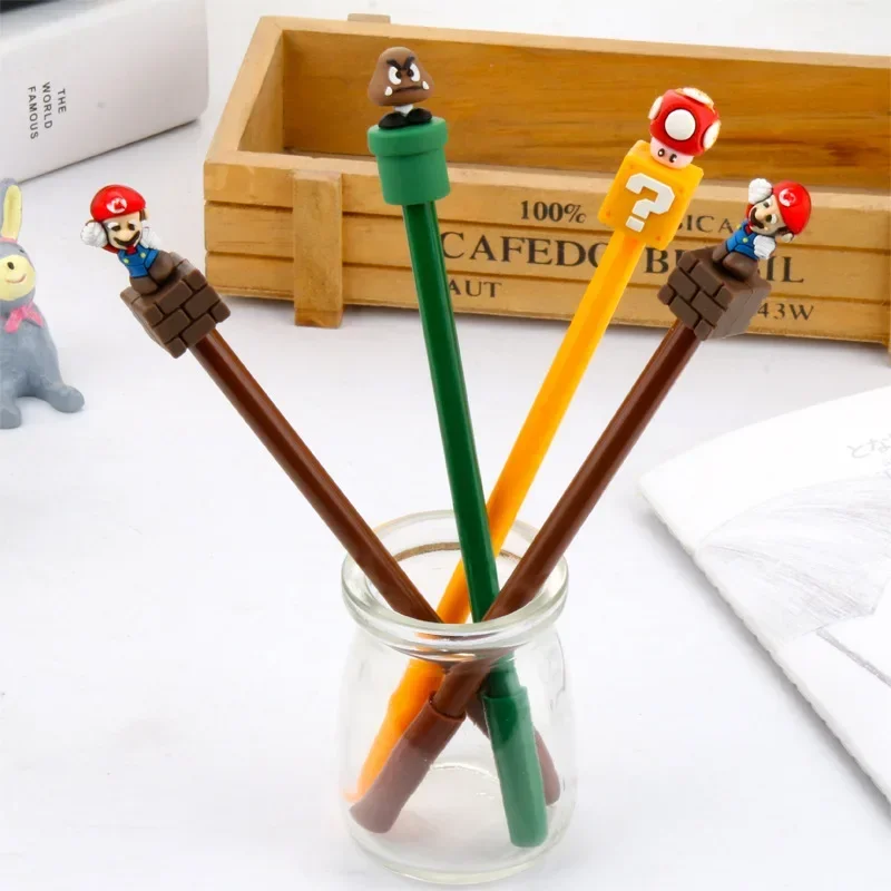 Super Mario Bros Signature Pen Mario Yoshi Luigi Anime Figures Toys Cartoon Signature Pen cancelleria creativa studente regali per bambini