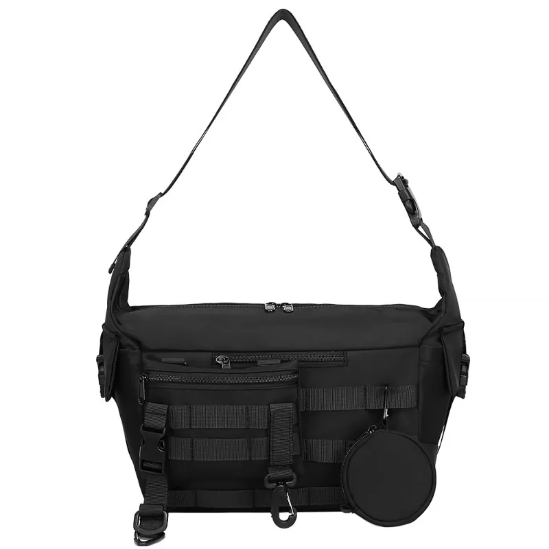 Tactical Crossbody Bag Men New Trendy Street Style Men's Shoulder Bags 2 in 1 Large Capacity Crossbody Bags Outdoor Sling Pack