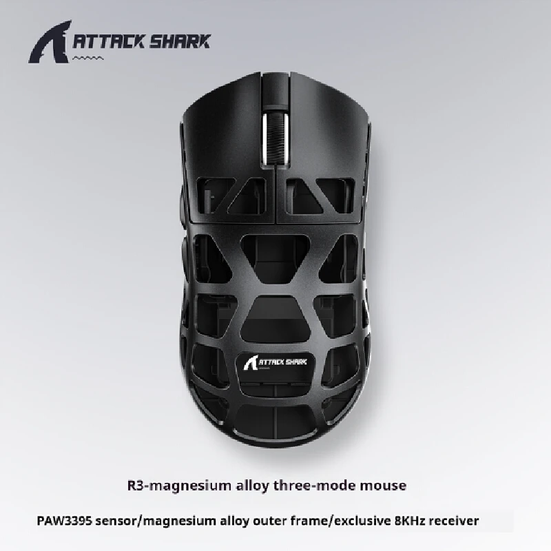 Attack Shark R3 Magnesium Alloy  Lightweight Computer Peripher Office Work Bluetooth Wireless Gaming 4k8k E-Sports Mouse