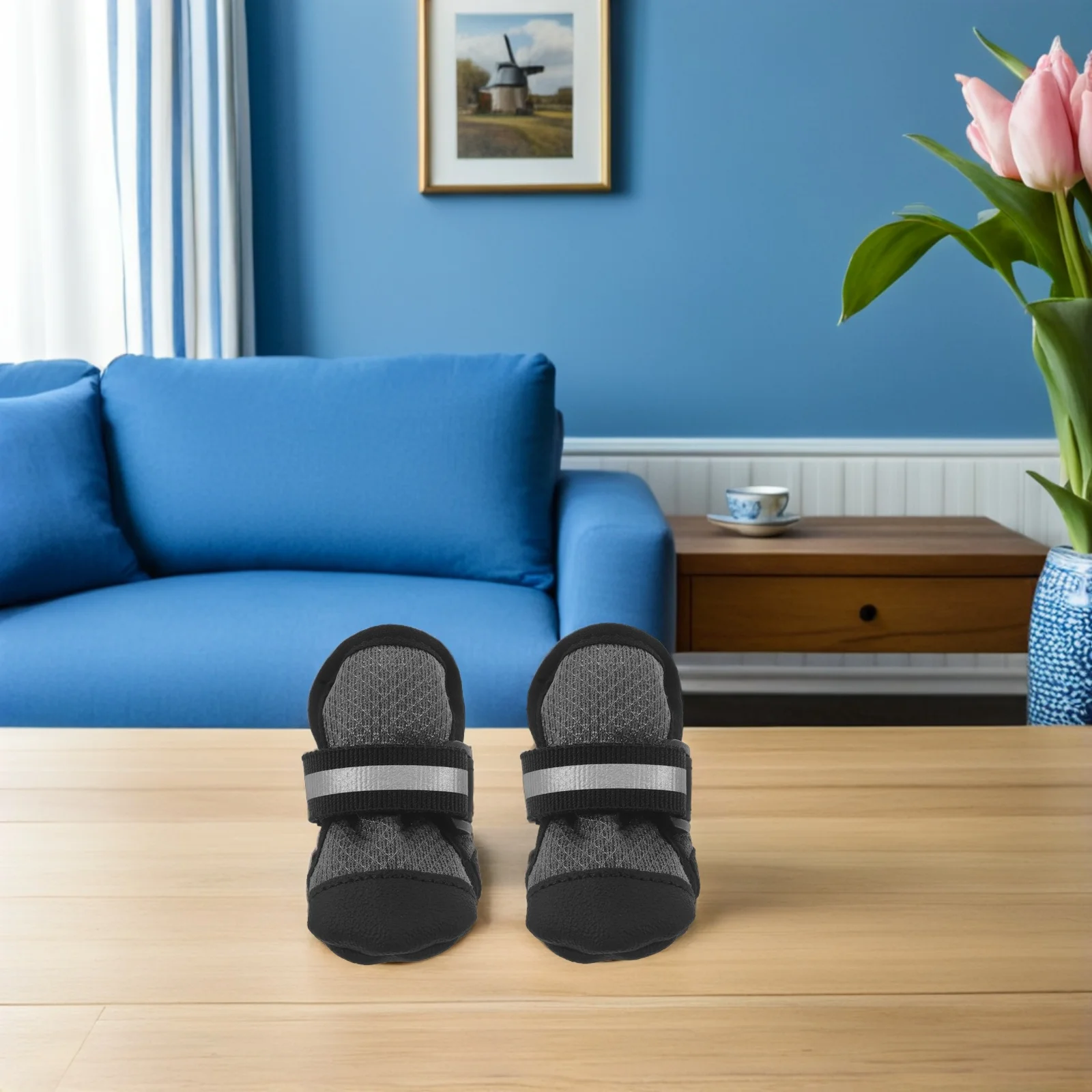 

4 Pcs Pet Shoes Dog Paw Breathable Boots for Large Dogs Small Grip Medium Size Outdoor Corgi outside