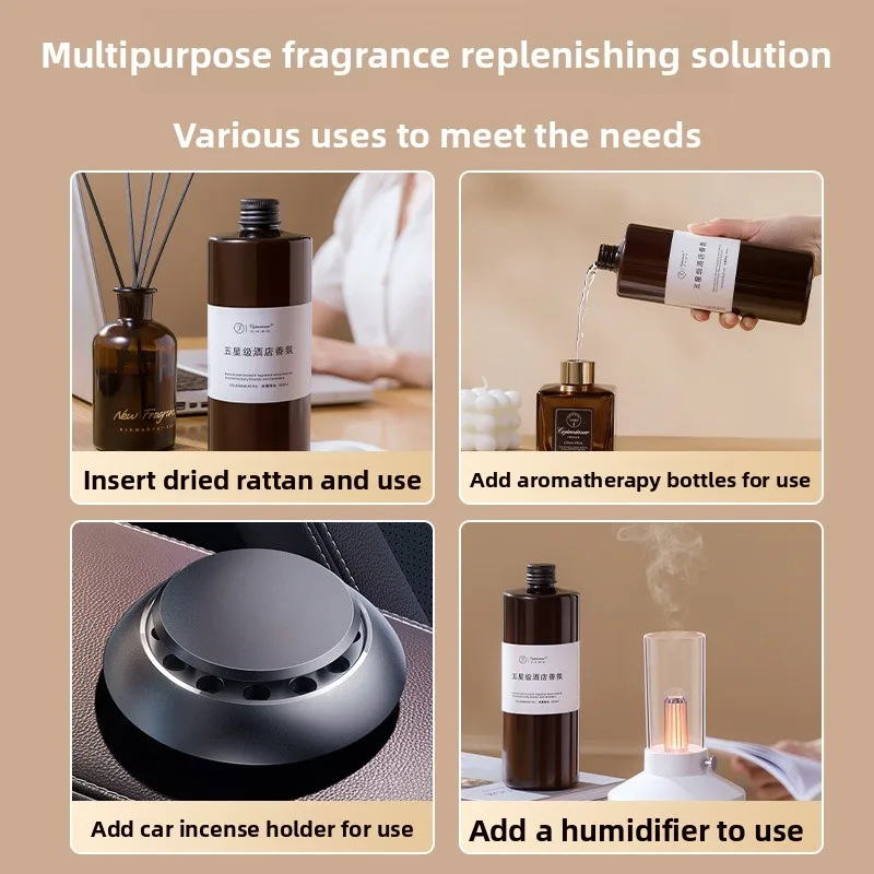 زيت إعادة تعبئة الروائح العلاجية عديمة اللهب سعة 500 مل - عطر طويل الأمد لتنشيط الهواء والاستخدام المنزلي مع الروائح المتعددة