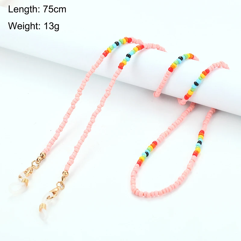 Fashion Beads Eyeglasses Chain For Women Face Mask Chain Anti-lost Reading Glasses Lanyard Neck Strap Rope Necklace Jewelry Gift