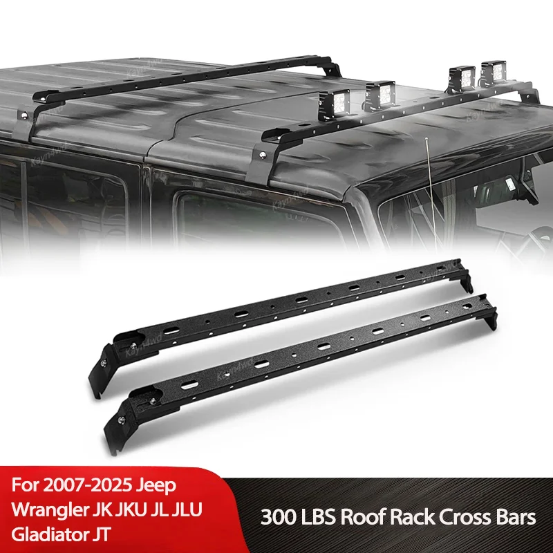 Off Road 4X4 Exterior Accessories Roof Rail Rack Cross Bar Crossbar Luggage Carriers for 2007-2025 Jeep Wrangler JK JL JT