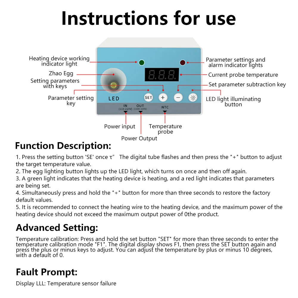 WHT-01Micro Temperature Controller Heating or Cooling HTMC-1 Digital Home Brewing Controller Independent Control Thermostat