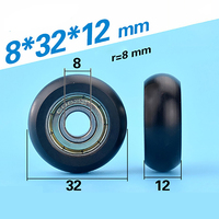 1PC Bearing pulley 608 ZZ 8*32*12mm 608ZZ Package Plastic Nylon Wrap POM Line Wire Rope Bearing Pulley Plastic Wheel