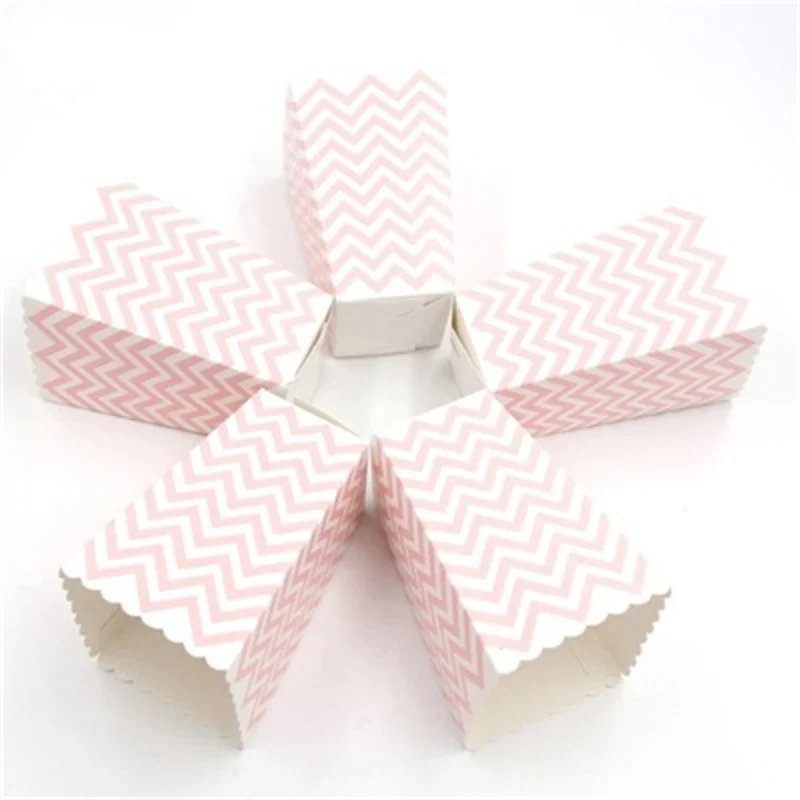 Hot Sale Paper Candy Popcorn Box/Cup Pink Blue Pastel Rainbow Birthday Party Decoration Baby Shower Tableware