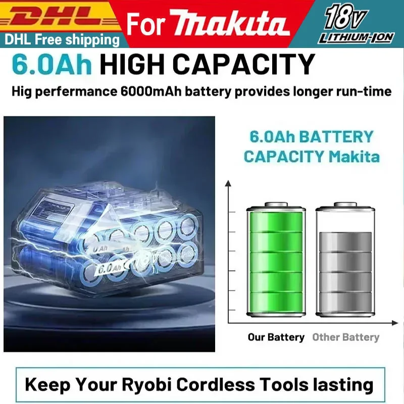 الأصلي لماكيتا 5Ah/6Ah/9Ah لماكيتا 18 فولت بطارية BL1830B BL1850B BL1850 BL1840 BL1860 BL1815 استبدال بطارية ليثيوم #5